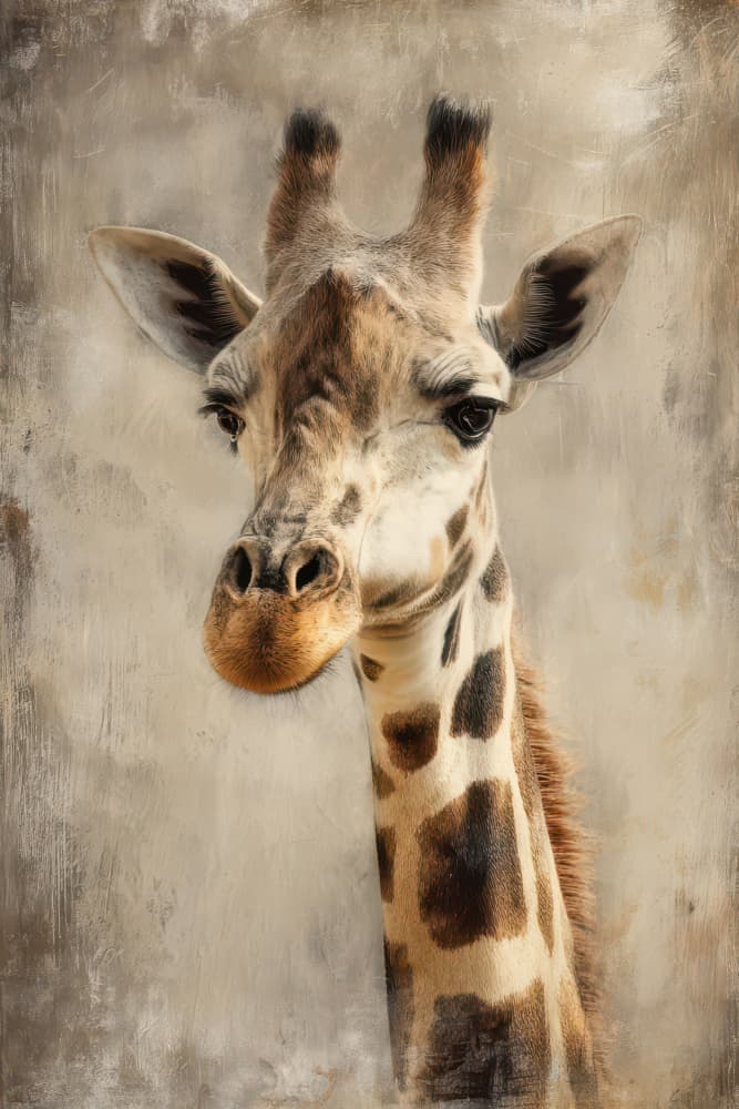 Gentle Giraffe Gaze by Rafal Kulik — canvas wall art