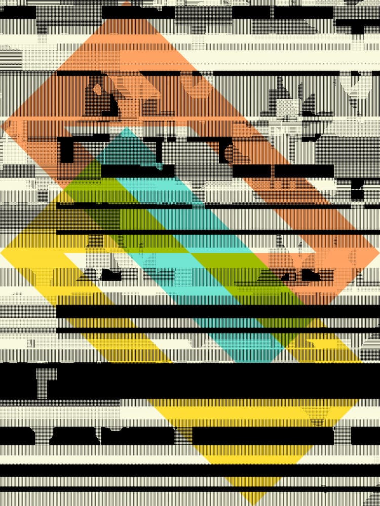 Vibrant Glitch Geometry by Petr Strnad — canvas wall art