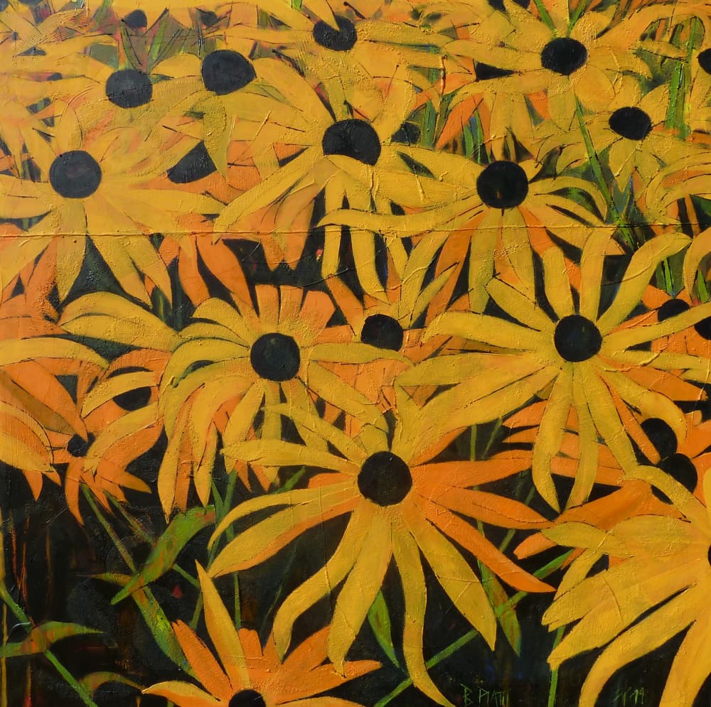 Golden Summer Blooms by Barbara Piatti — canvas wall art