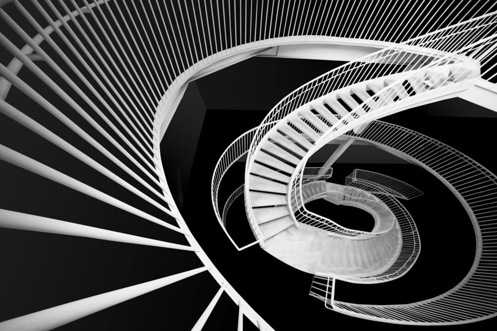 Elegant Winding Staircase by konglingming — canvas wall art