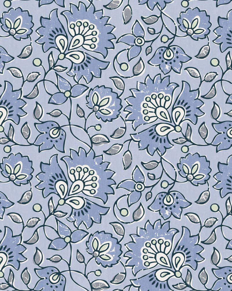 Delicate Blue Blooms by Alexandra Weise — canvas wall art
