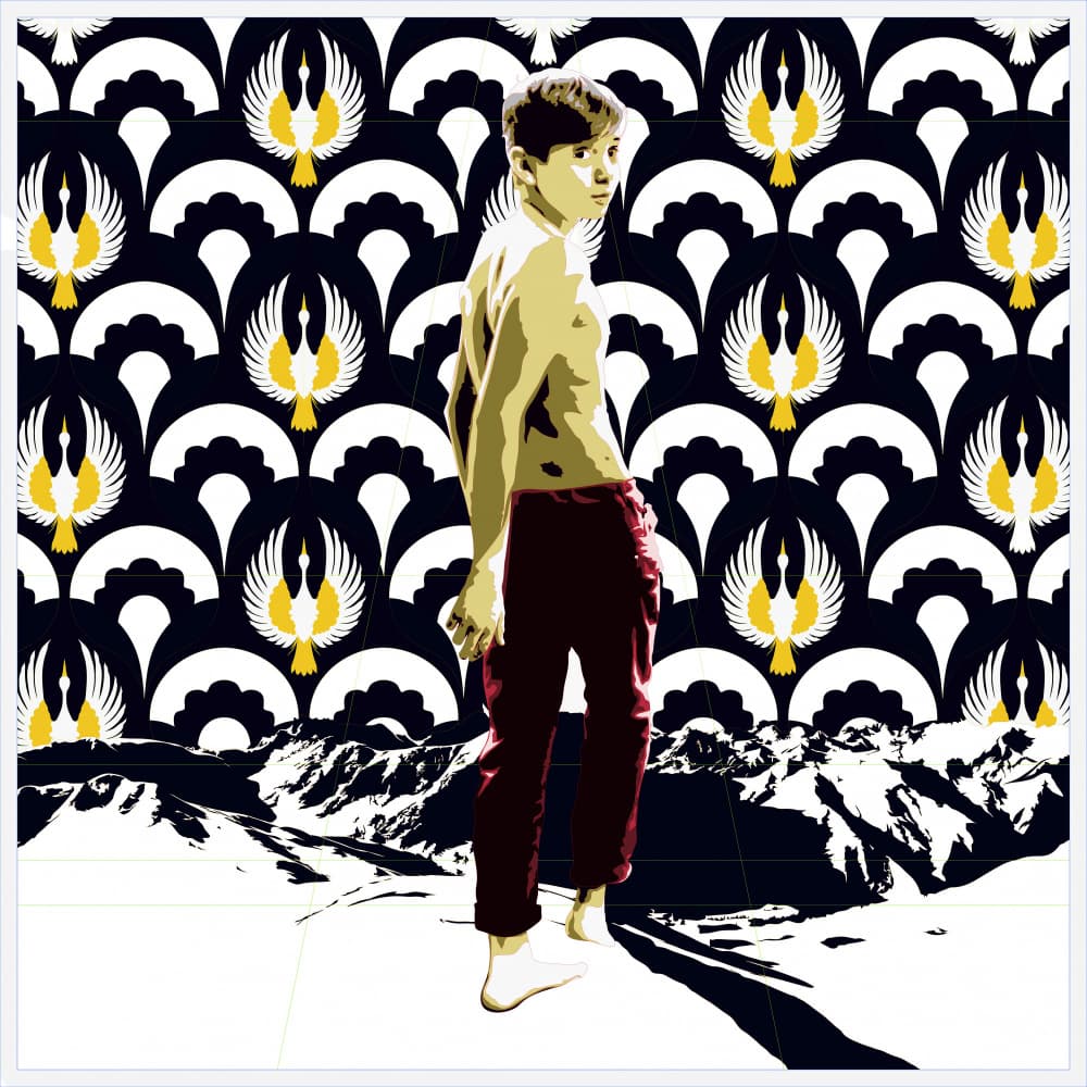 Boy In Surreal Mountains by andrea de ranieri — canvas wall art