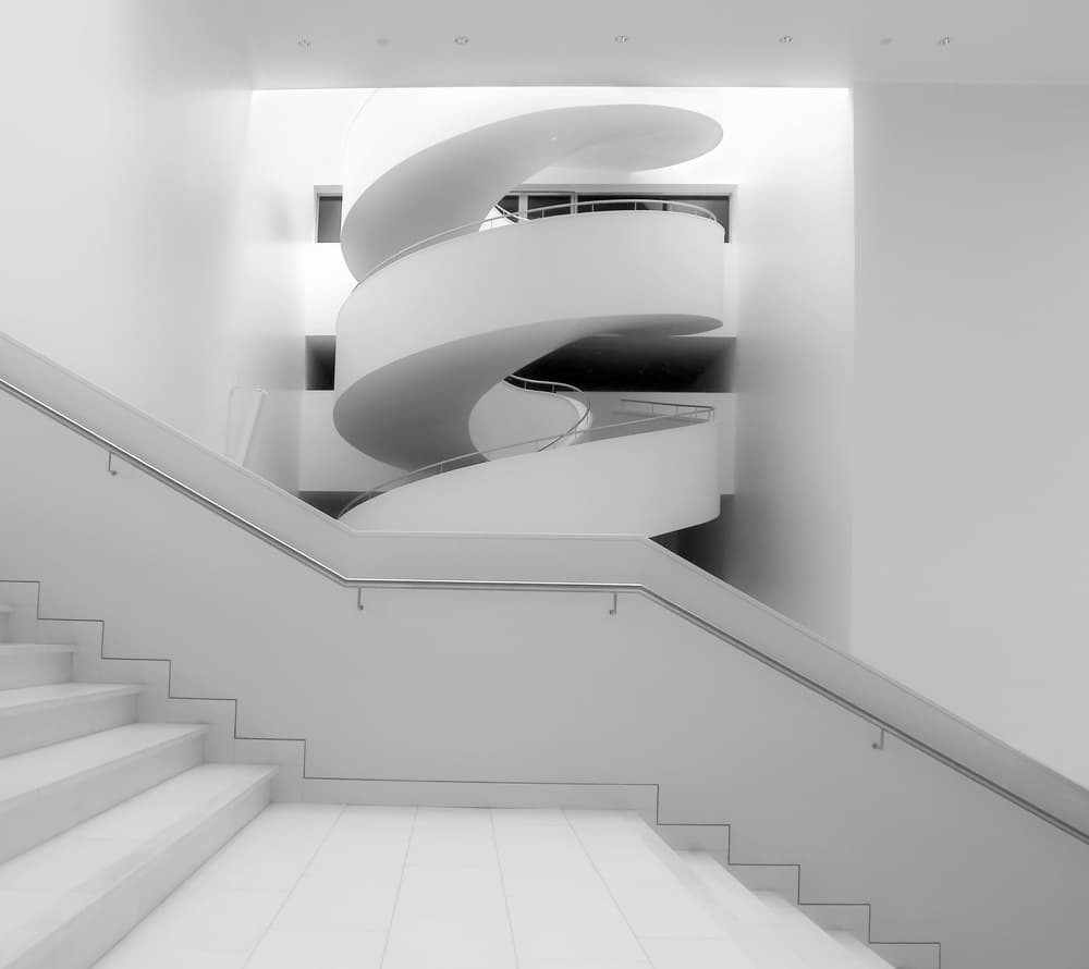 Elegant White Spiral by Anna Niemiec — canvas wall art