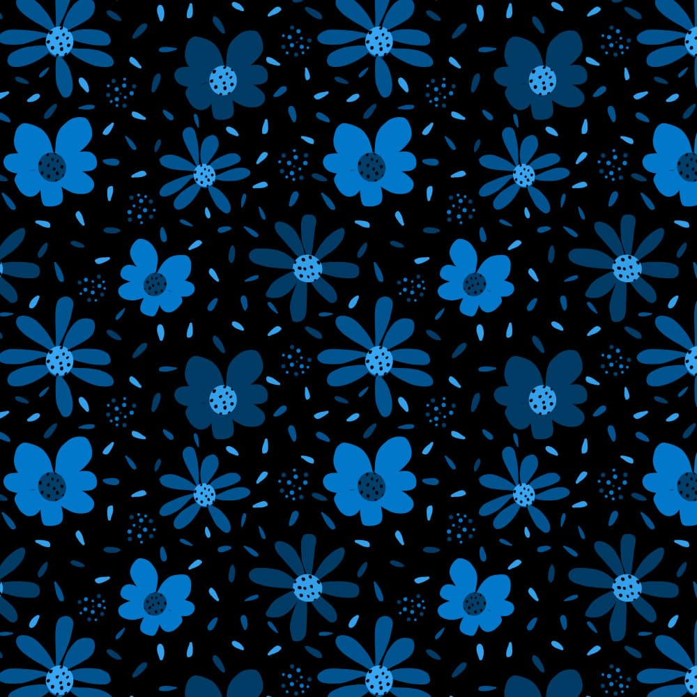 Blue Floral Pattern by Michele Channell — canvas wall art