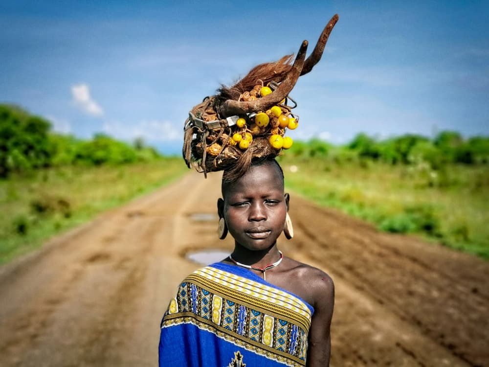 African Girl Unique Headpiece by Svetlin Yosifov — canvas wall art