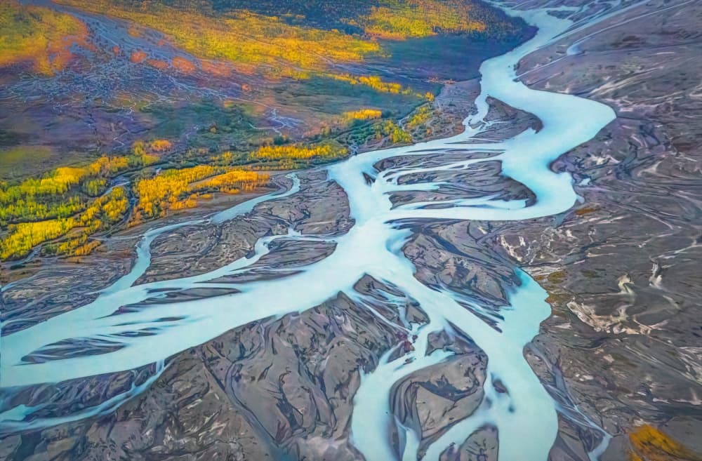 Vibrant Braided River by Siyu_Wei APA — canvas wall art