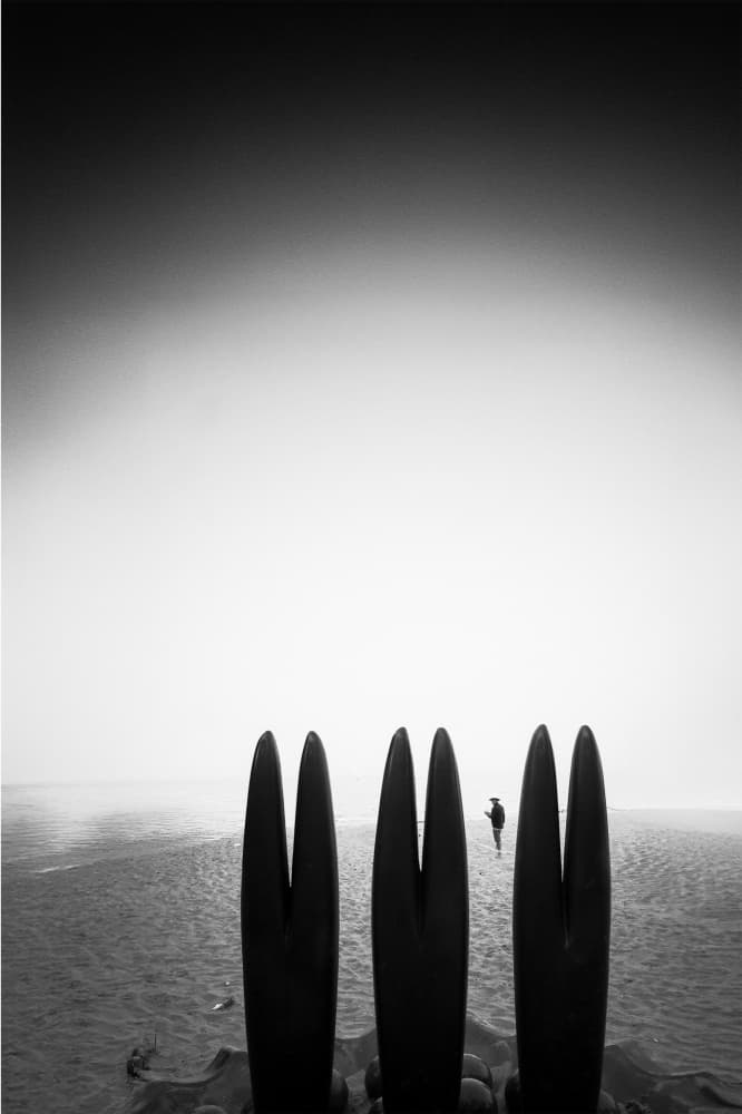Dark Sculptures Ocean View by Parole Kim — canvas wall art