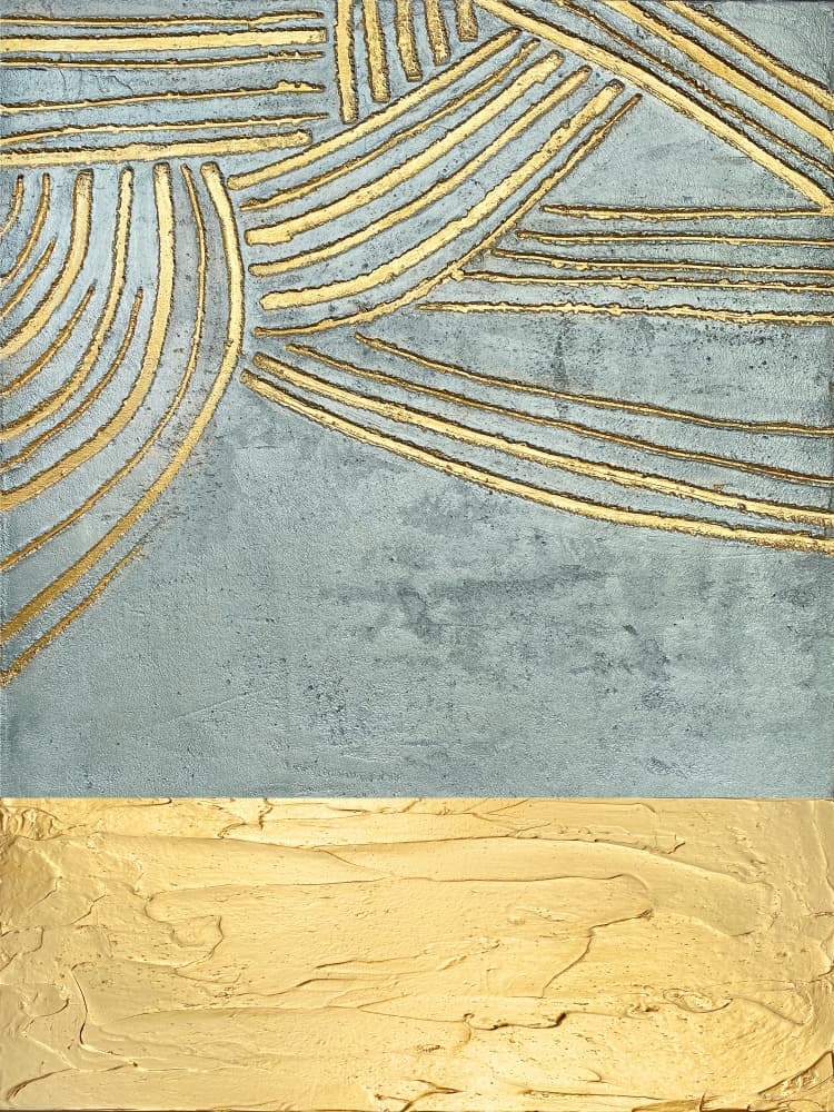Textured Gold Waves by Alyson Storms — canvas wall art