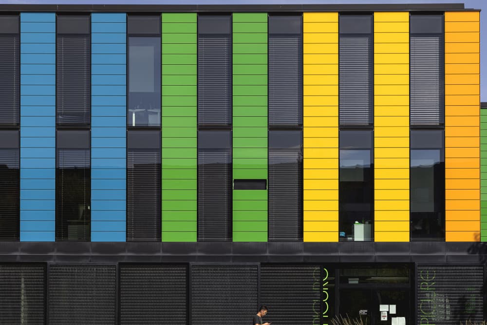 Colorful Modern Facade by Jois Domont ( J.L.G.) — canvas wall art
