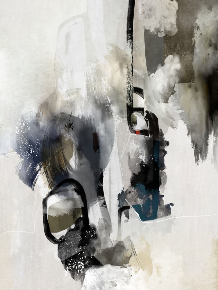 Contemporary Gray Forms by Roberto Moro — canvas wall art