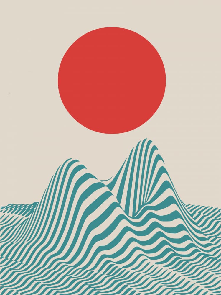 Japanese Sunrise Landscape by Little Dean — canvas wall art
