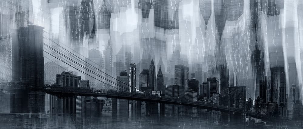 Blurred Brooklyn Cityscape by Ibrahim Nabeel — canvas wall art