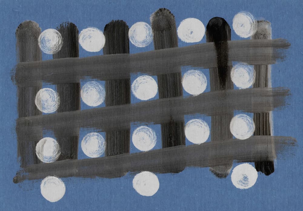 Abstract Grid Circles by Santhosh ch — canvas wall art