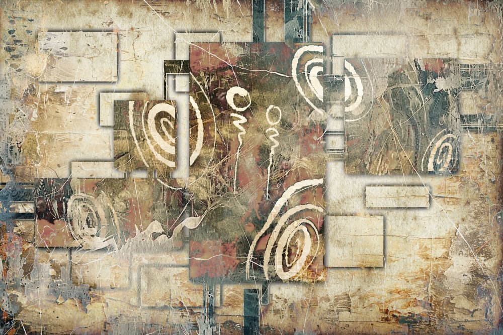 Abstract Grunge Swirls by Rafal Kulik — canvas wall art