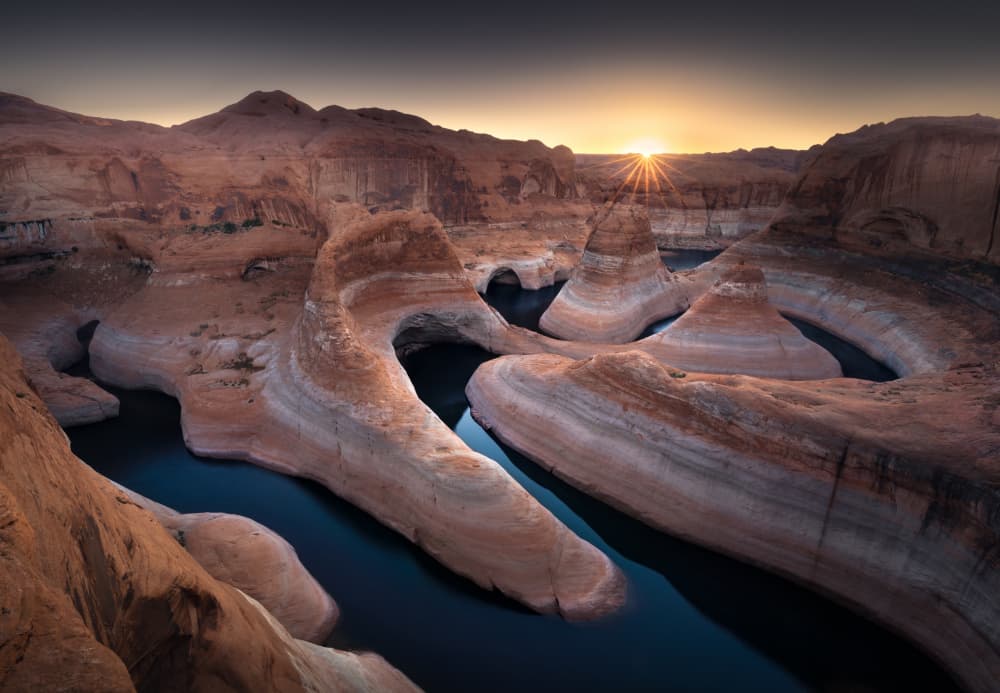 Desert Canyons At Sunset by Karol Nienartowicz — canvas wall art