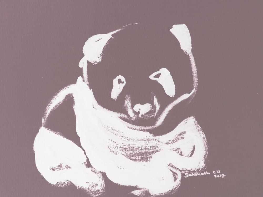 Cute Panda Portrait by Santhosh ch — canvas wall art