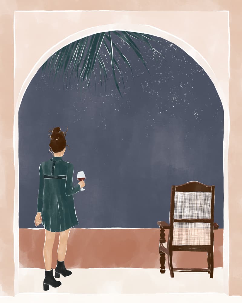 Woman Starry Night by Ivy Green Illustrations — canvas wall art