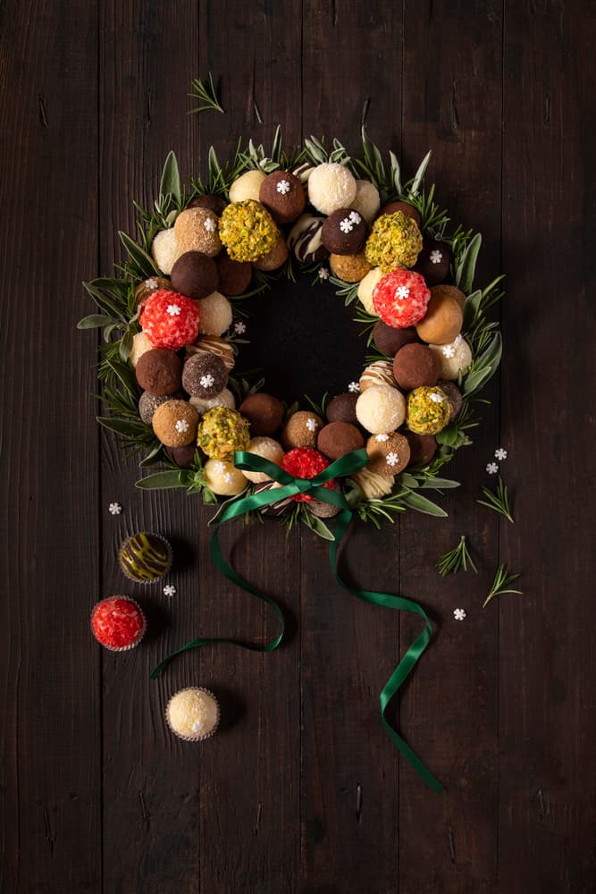 Festive Truffle Wreath by Diana Popescu — canvas wall art