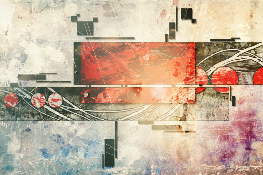 Dynamic Abstract Red Forms by Rafal Kulik — canvas wall art