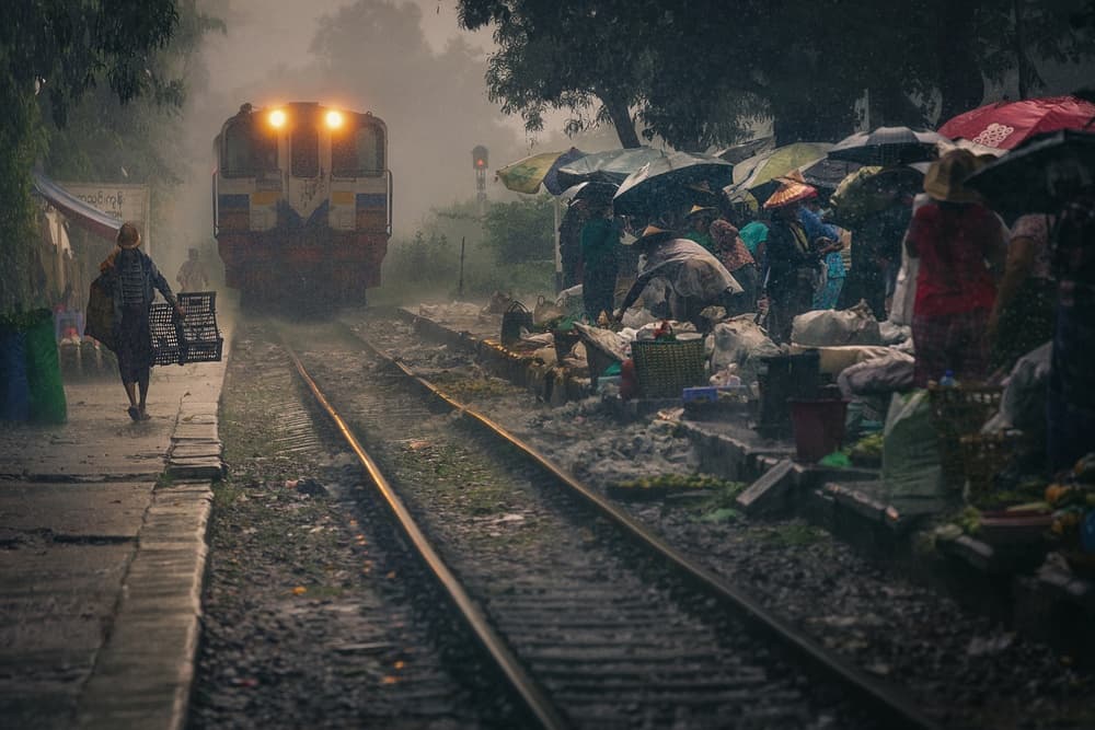 Rainy Market Train by António Carreira — canvas wall art