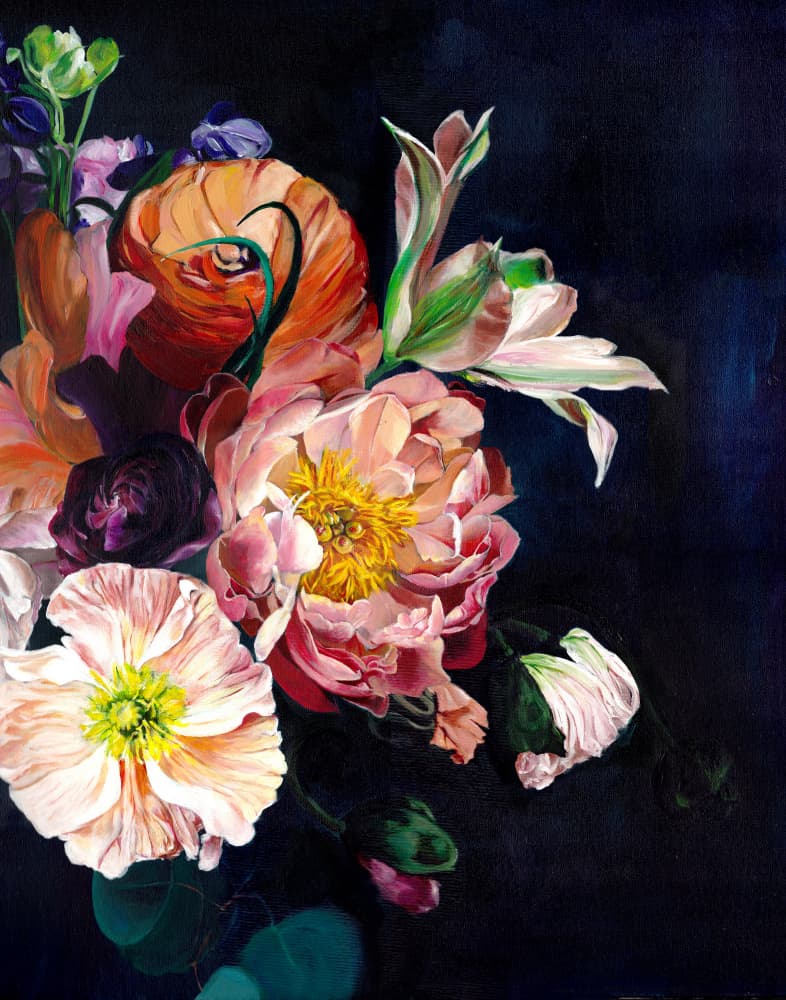 Vibrant Moody Blooms by Christine Lindstrom — canvas wall art