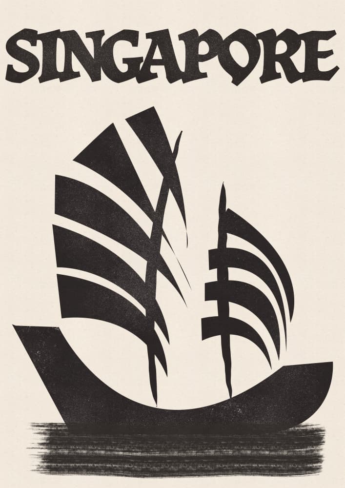 Singapore Junk Sail by Nicholas — canvas wall art