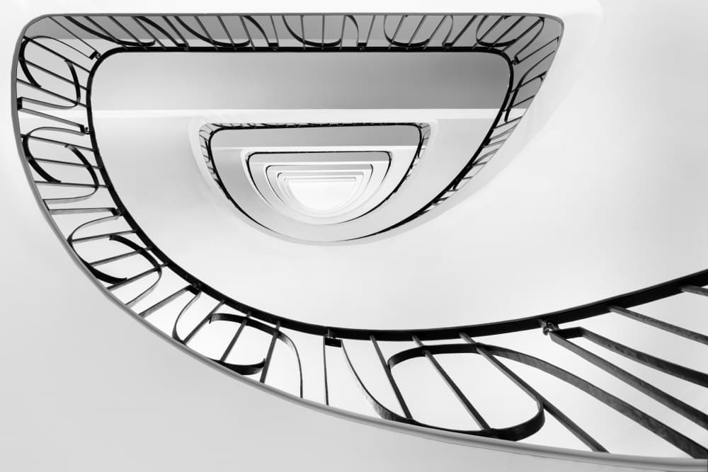 Spiral Staircase Geometry by Roswitha Schleicher-Schwarz — canvas wall art