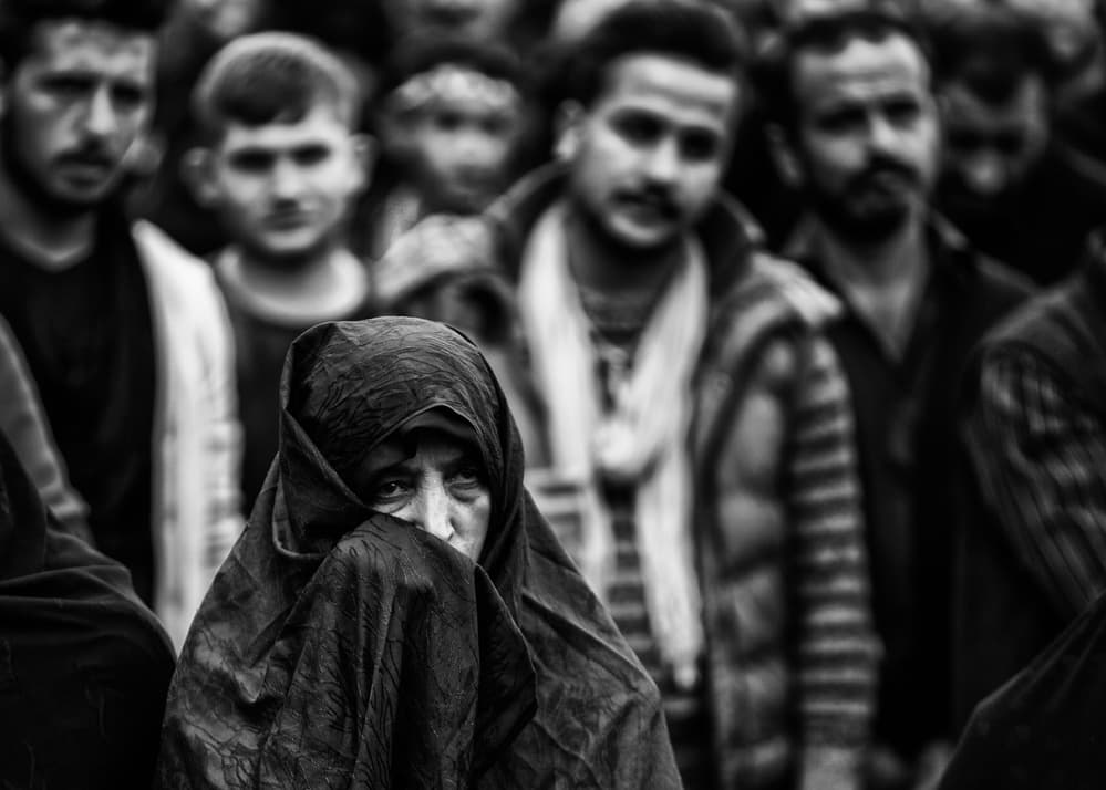 Somber Veiled Woman by Feyzullah Tunç — canvas wall art