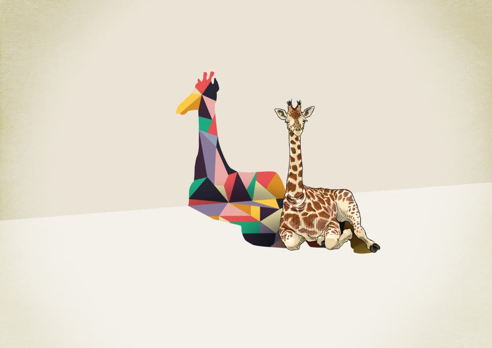Abstract Giraffe Companions by Jason Ratliff — canvas wall art