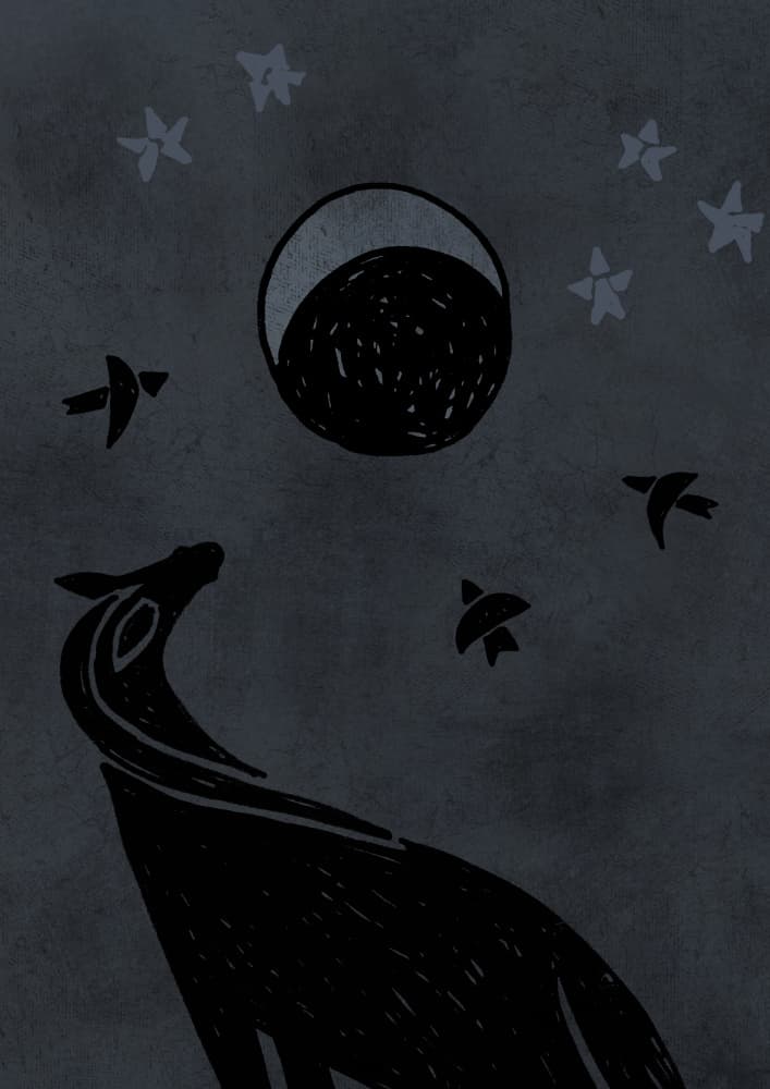 Howling Wolf Moon by Rosana Laiz Blursbyai — canvas wall art