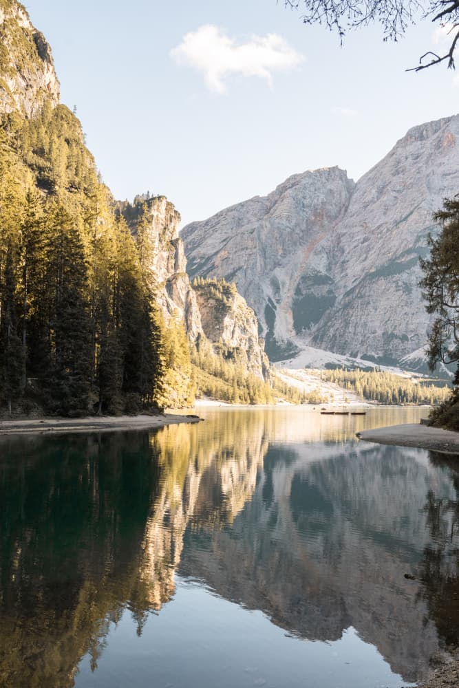 Serene Mountain Lake Reflection by Henrike Schenk — canvas wall art