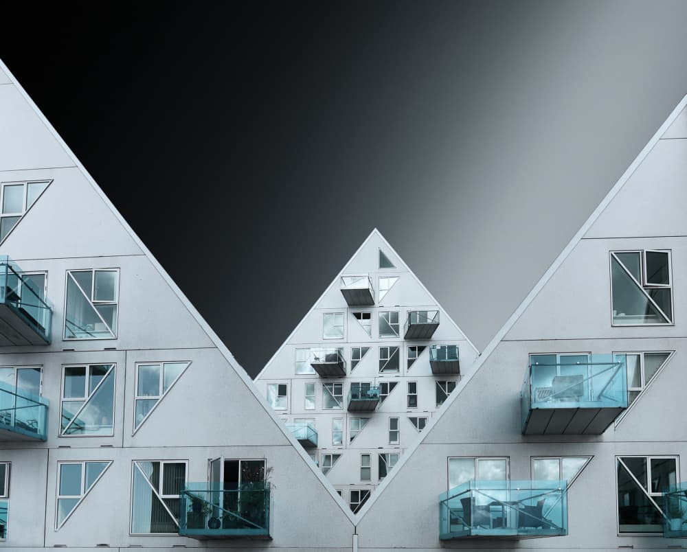 Geometric Building Facade by Jorge Pimenta — canvas wall art