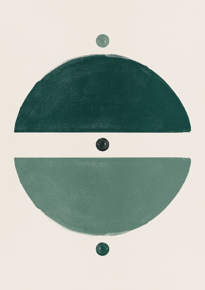 Balancing Green Shapes by Ema Paraschiv — canvas wall art