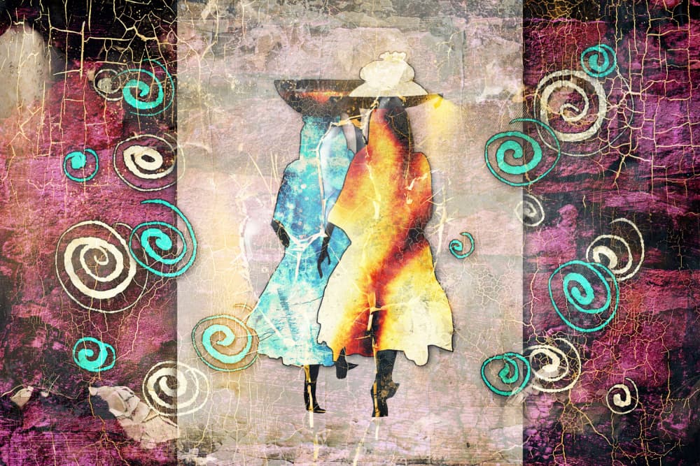 Vibrant African Figures Walking by Rafal Kulik — canvas wall art