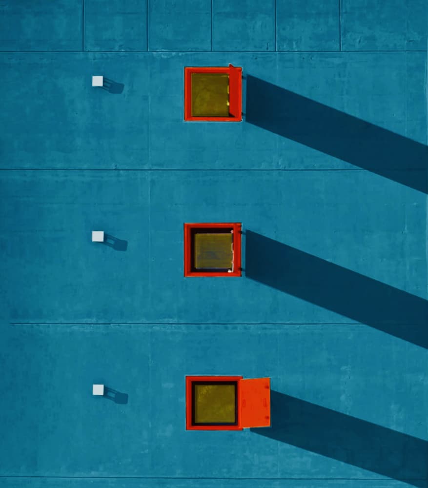Geometric Teal Orange Contrast by Arnon Orbach — canvas wall art