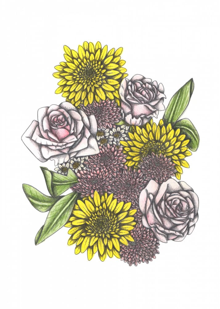 Pastel Floral Bouquet by Cecilia Battaini — canvas wall art