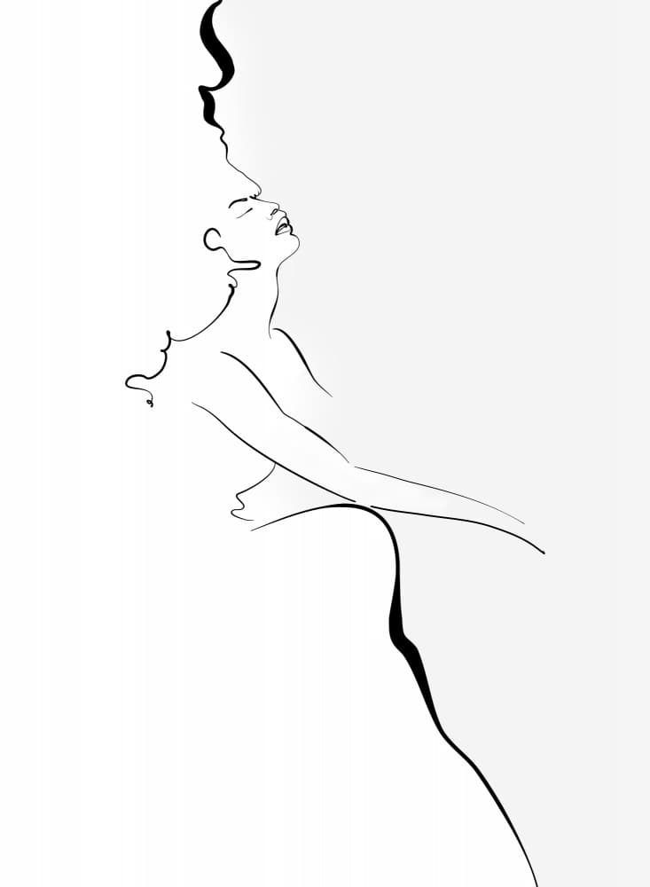 Woman's Passionate Kiss by Rosana Laiz Blursbyai — canvas wall art