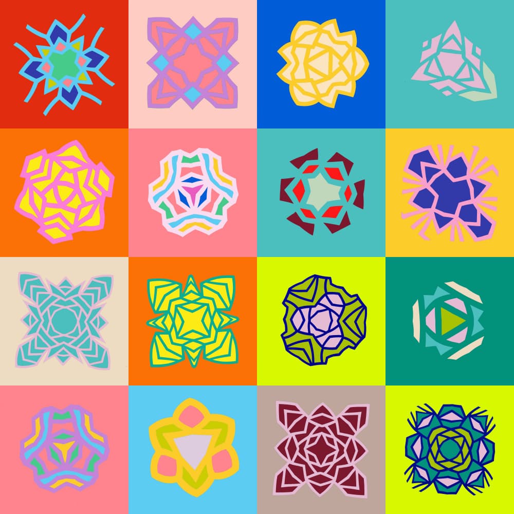 Vibrant Kaleidoscope Patterns by Vivian Kim — canvas wall art