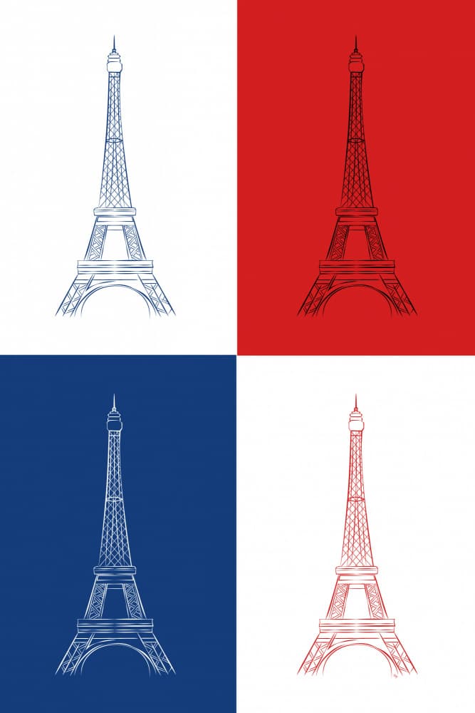 Paris Eiffel Tower Sketches by Martina — canvas wall art