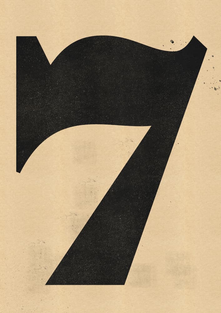 Vintage Number Seven by Nicholas — canvas wall art