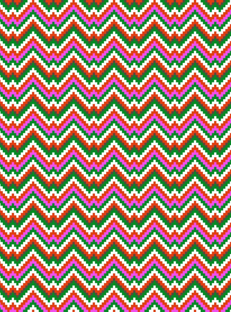 Vibrant Geometric Zigzags by Tetiana Kava Illustration — canvas wall art