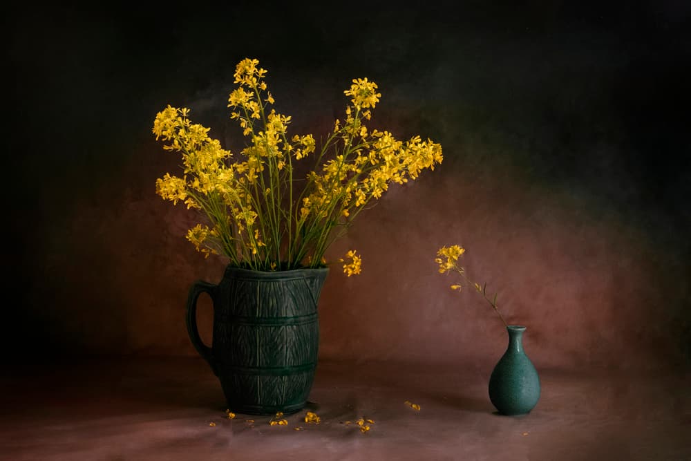 Moody Yellow Flowers by Anna Wan — canvas wall art