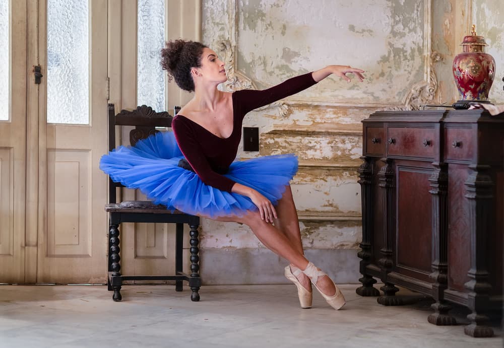 Blue Tutu Ballerina by Joan Gil Raga — canvas wall art