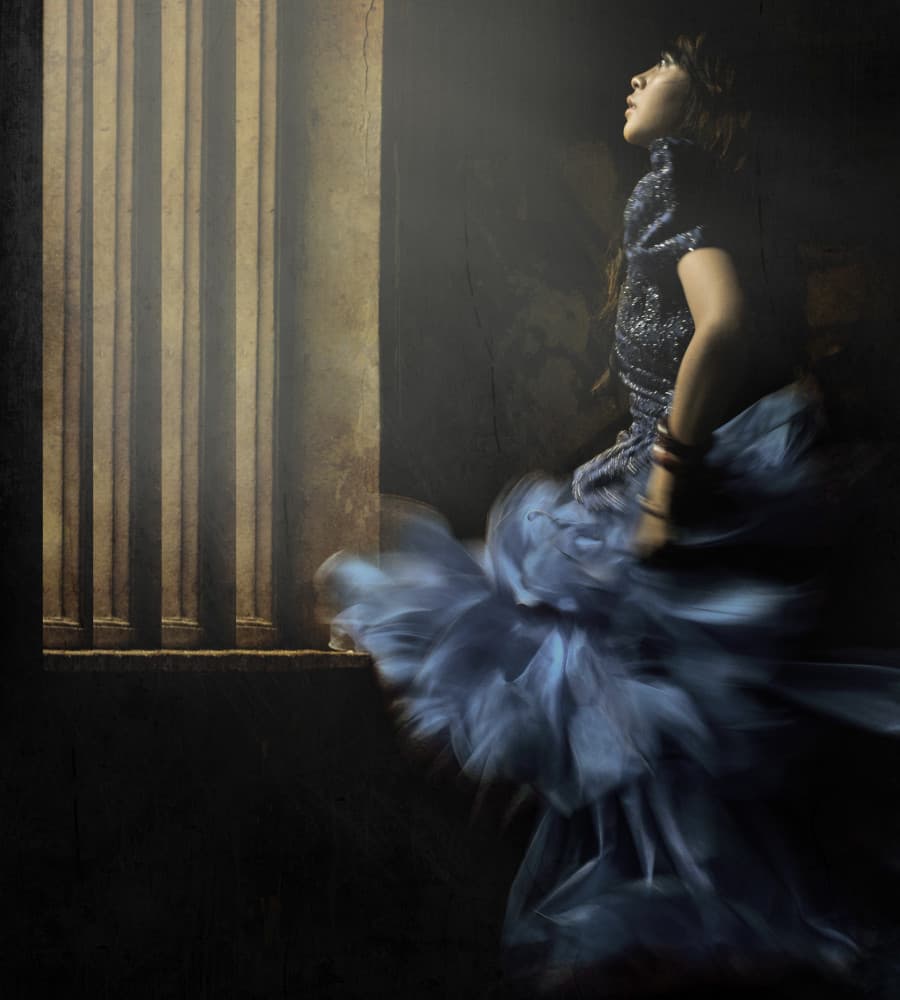 Flowing Blue Dress by Hari Sulistiawan — canvas wall art