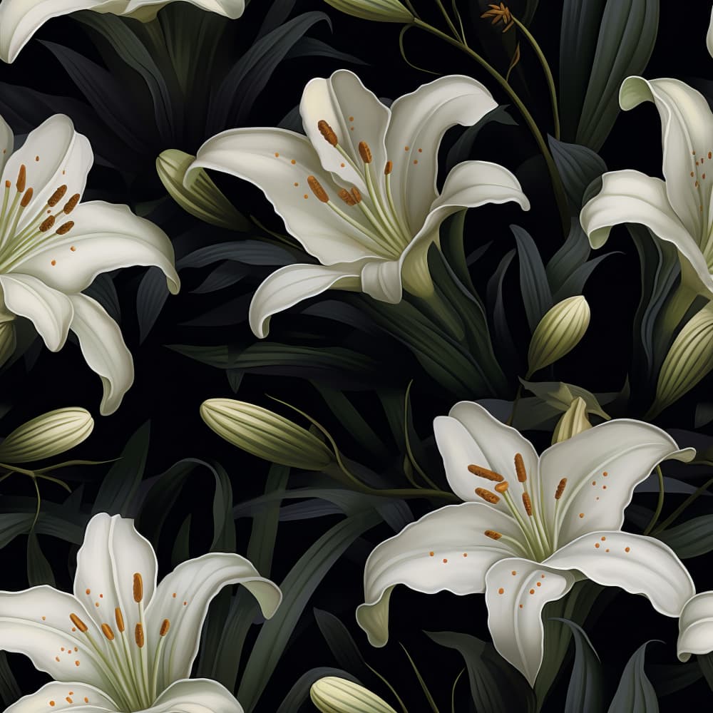 Luminous White Lilies by Bilge Paksoylu — canvas wall art