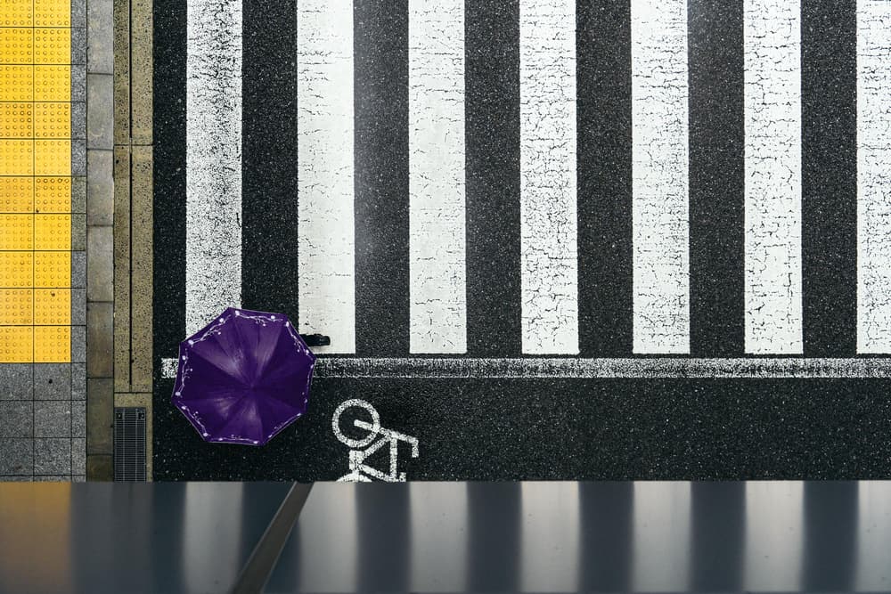 The crosswalk at a rainy day by Tetsuya Hashimoto — canvas wall art