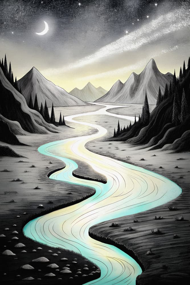 Glowing River Valley by Miguel Bruzual — canvas wall art