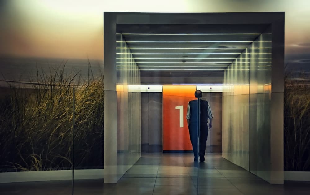 Modern Hallway Journey by Piet Flour — canvas wall art