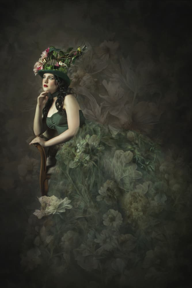 Ethereal Floral Portrait by Carola Kayen-Mouthaan — canvas wall art