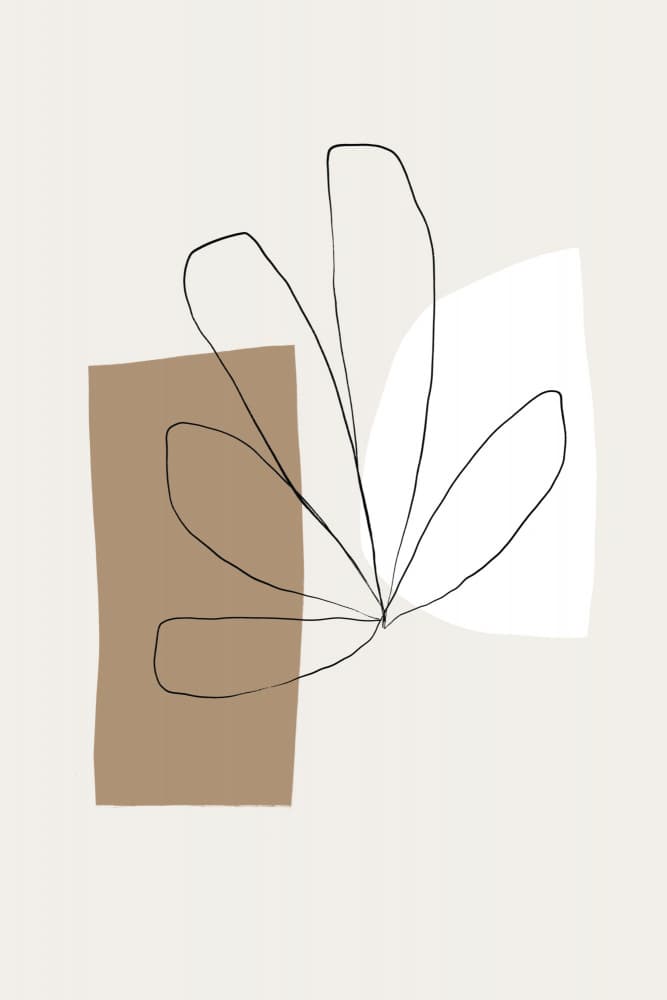 Abstract Leaf Lines by uplusmestudio — canvas wall art